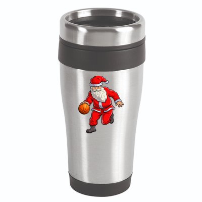 Basketball Santa Dribble Ball Christmas Sports Xmas 16oz Travel Tumbler