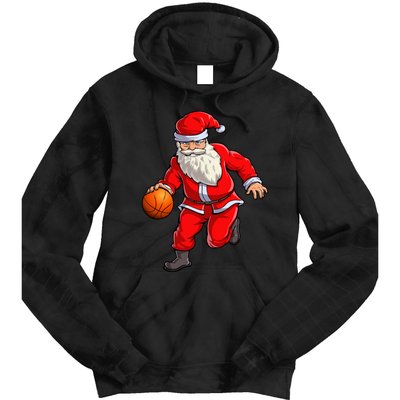 Basketball Santa Dribble Ball Christmas Sports Xmas Tie Dye Hoodie