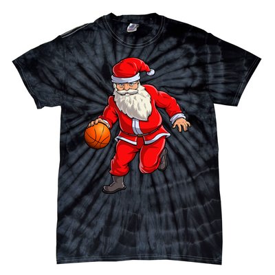 Basketball Santa Dribble Ball Christmas Sports Xmas Tie-Dye T-Shirt