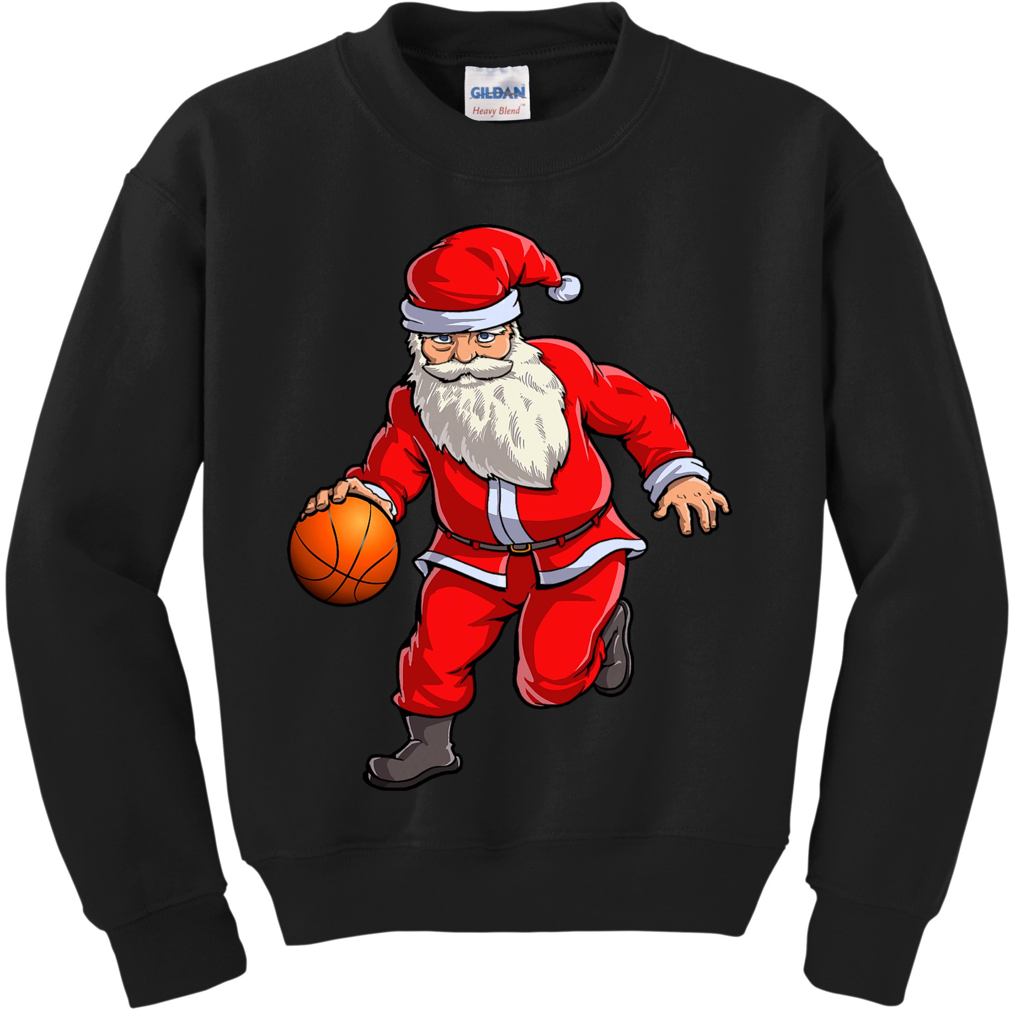 Basketball Santa Dribble Ball Christmas Sports Xmas Kids Sweatshirt