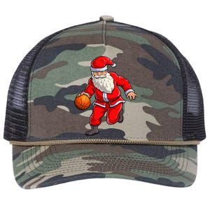 Basketball Santa Dribble Ball Christmas Sports Xmas Retro Rope Trucker Hat Cap