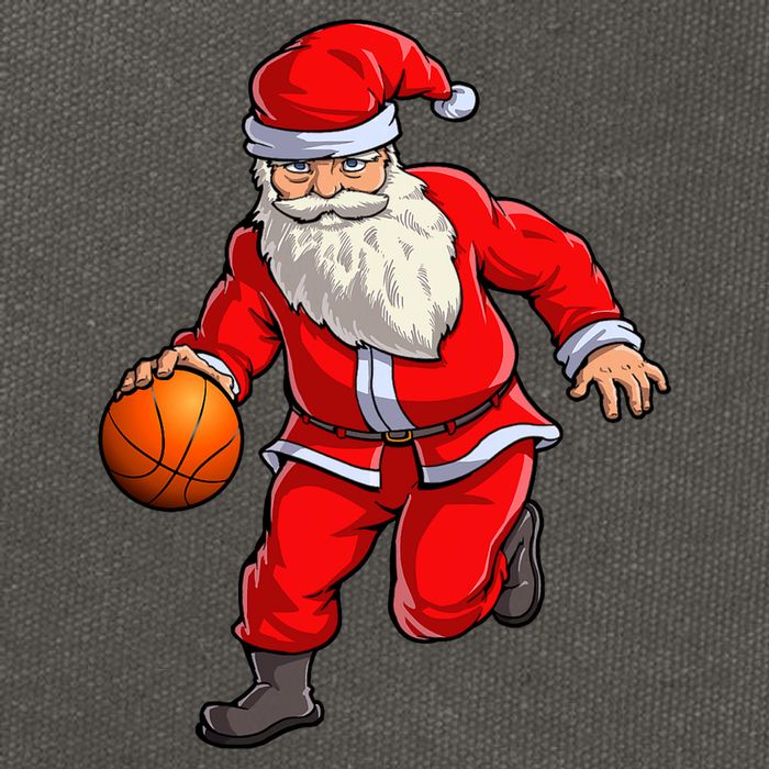 Basketball Santa Dribble Ball Christmas Sports Xmas Cotton Canvas Backpack
