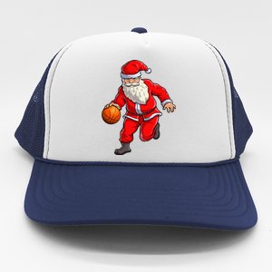 Basketball Santa Dribble Ball Christmas Sports Xmas Trucker Hat