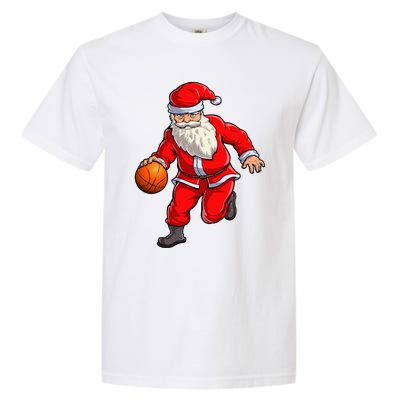 Basketball Santa Dribble Ball Christmas Sports Xmas Garment-Dyed Heavyweight T-Shirt