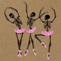 Ballerina Skeletons Dancing Halloween Ballerina Skeleton  Cotton Canvas Backpack