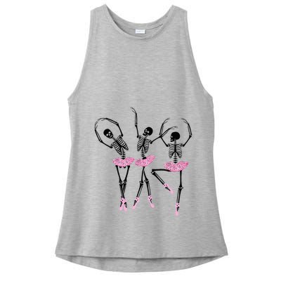 Ballerina Skeletons Dancing Halloween Ballerina Skeleton  Ladies PosiCharge Tri-Blend Wicking Tank
