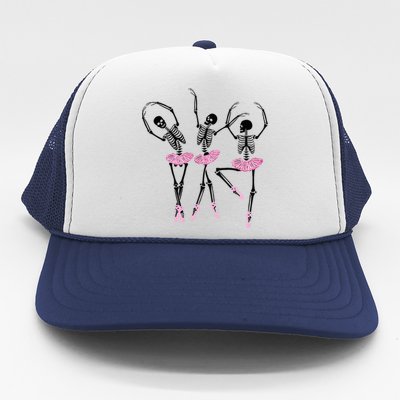 Ballerina Skeletons Dancing Halloween Ballerina Skeleton  Trucker Hat