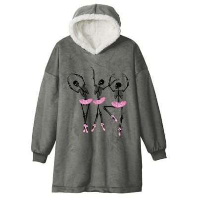 Ballerina Skeletons Dancing Halloween Ballerina Skeleton  Hooded Wearable Blanket