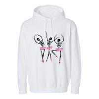 Ballerina Skeletons Dancing Halloween Ballerina Skeleton  Garment-Dyed Fleece Hoodie