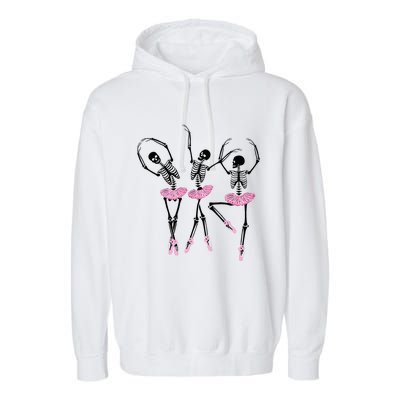 Ballerina Skeletons Dancing Halloween Ballerina Skeleton  Garment-Dyed Fleece Hoodie