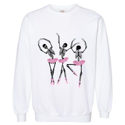 Ballerina Skeletons Dancing Halloween Ballerina Skeleton  Garment-Dyed Sweatshirt
