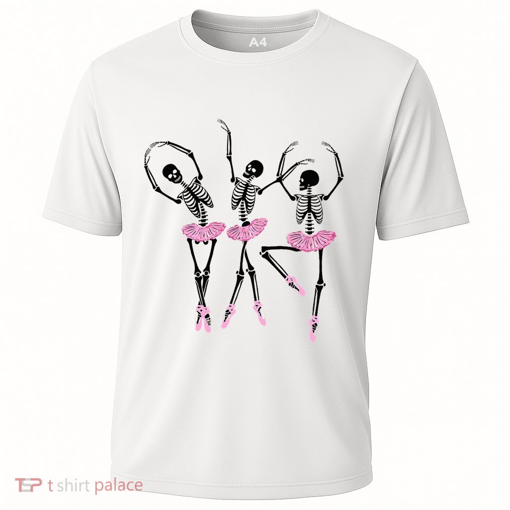 Ballerina Skeletons Dancing Halloween Ballerina Skeleton  Performance Shirt