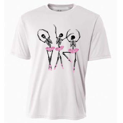 Ballerina Skeletons Dancing Halloween Ballerina Skeleton  Cooling Performance Crew T-Shirt