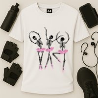 Ballerina Skeletons Dancing Halloween Ballerina Skeleton  Performance Shirt