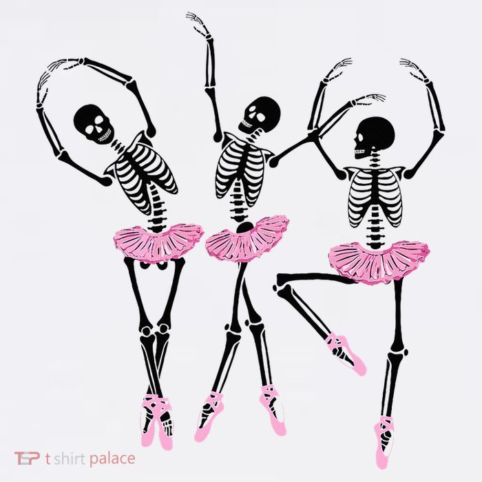 Ballerina Skeletons Dancing Halloween Ballerina Skeleton  T-Shirt