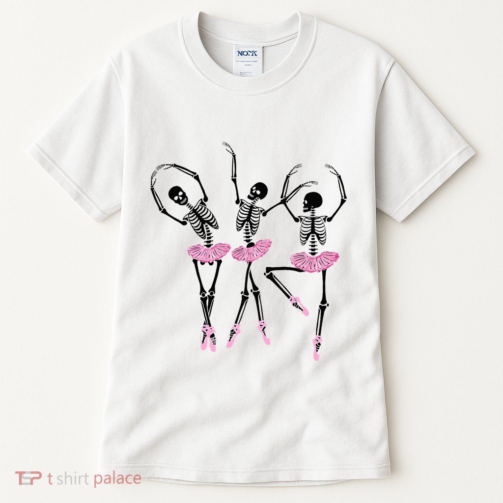 Ballerina Skeletons Dancing Halloween Ballerina Skeleton  Tall T-Shirt