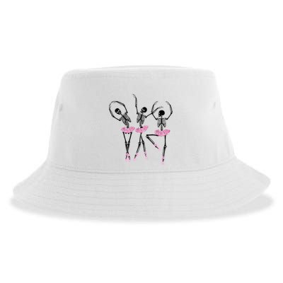 Ballerina Skeletons Dancing Halloween Ballerina Skeleton  Sustainable Bucket Hat