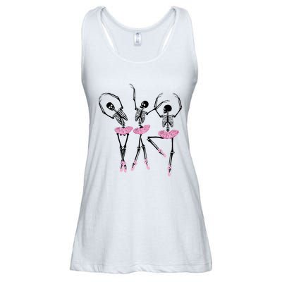 Ballerina Skeletons Dancing Halloween Ballerina Skeleton  Ladies Essential Flowy Tank