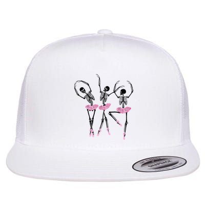 Ballerina Skeletons Dancing Halloween Ballerina Skeleton  Flatbill Hat