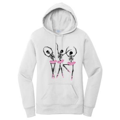 Ballerina Skeletons Dancing Halloween Ballerina Skeleton  Women's Pullover Hoodie