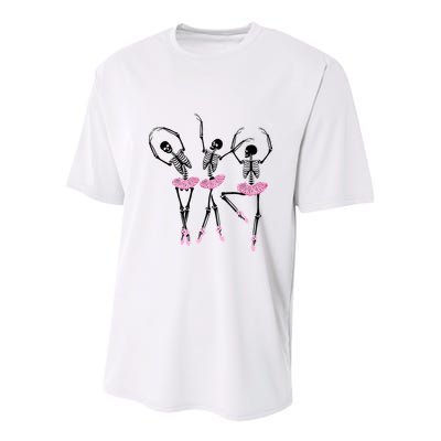 Ballerina Skeletons Dancing Halloween Ballerina Skeleton  Youth Performance Sprint T-Shirt