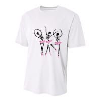 Ballerina Skeletons Dancing Halloween Ballerina Skeleton  Youth Performance Sprint T-Shirt