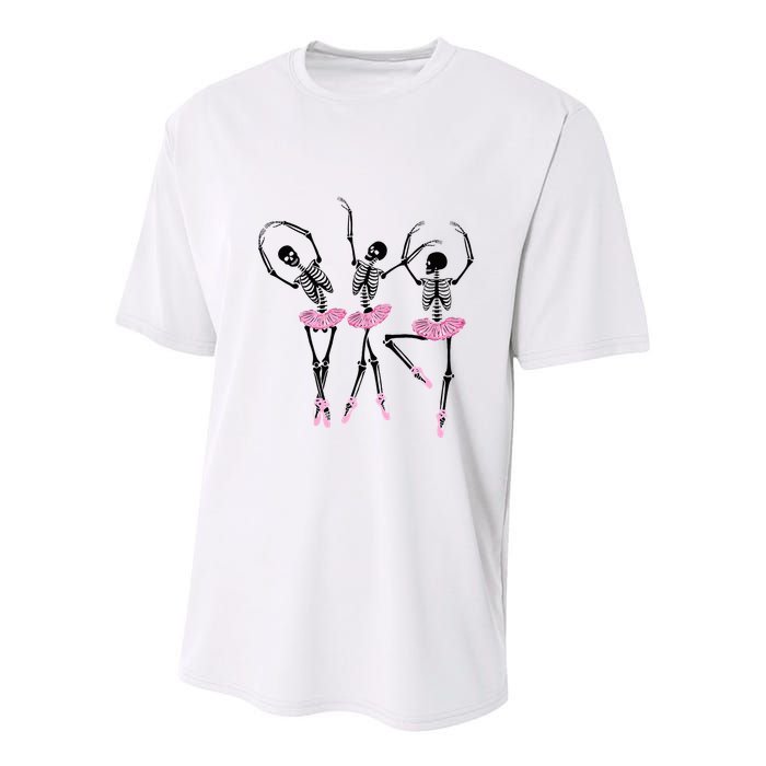 Ballerina Skeletons Dancing Halloween Ballerina Skeleton  Youth Performance Sprint T-Shirt