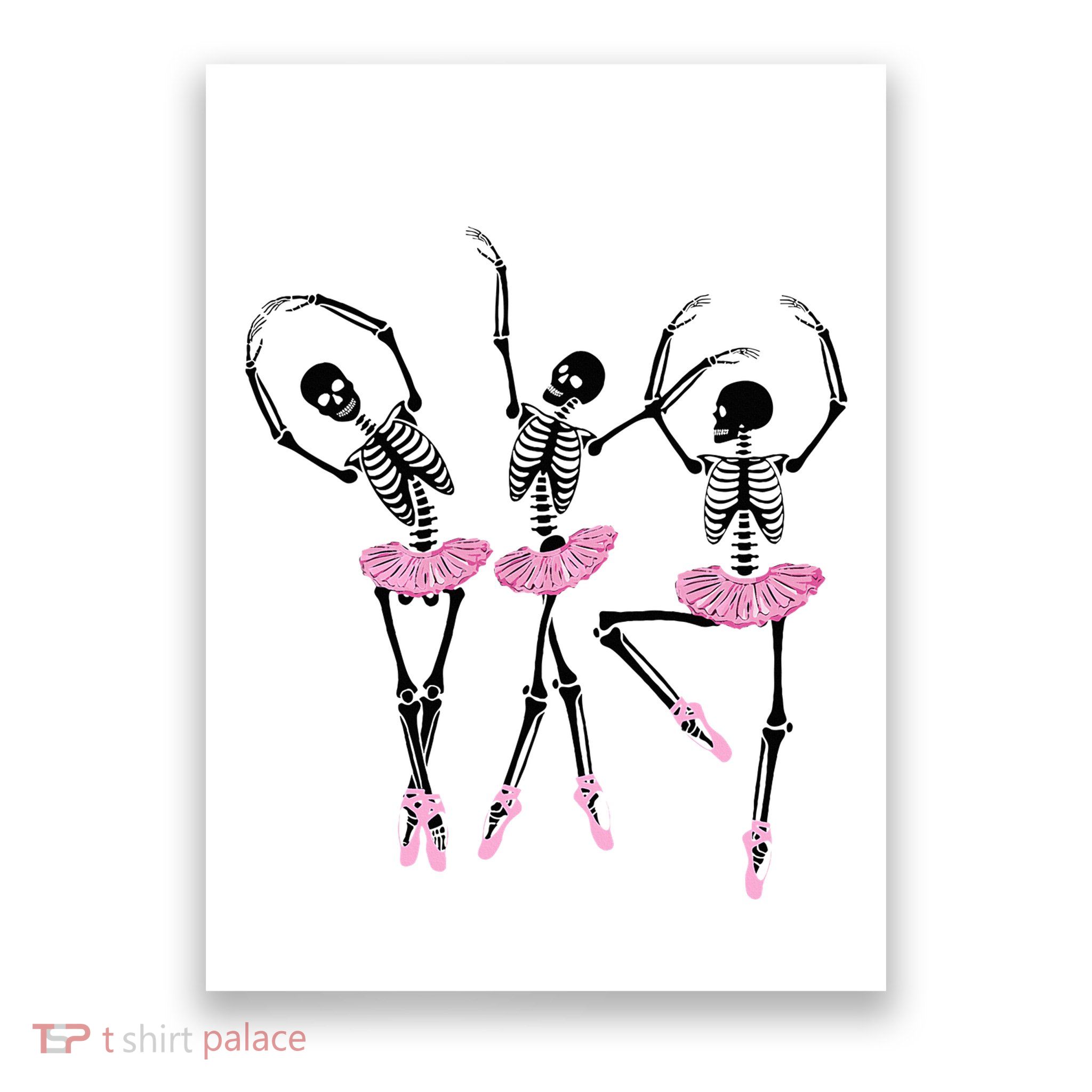 Ballerina Skeletons Dancing Halloween Ballerina Skeleton  Poster