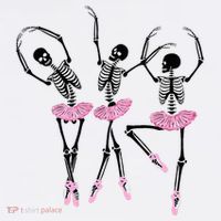 Ballerina Skeletons Dancing Halloween Ballerina Skeleton  Poster