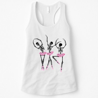 Ballerina Skeletons Dancing Halloween Ballerina Skeleton  Womens Tank Top