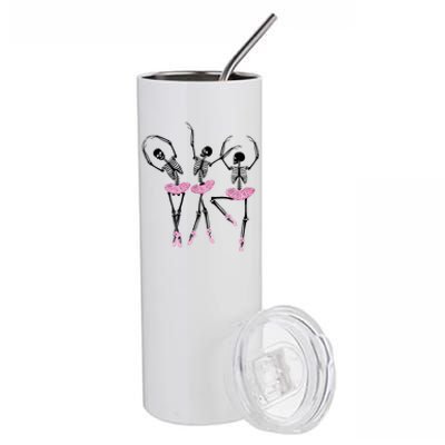 Ballerina Skeletons Dancing Halloween Ballerina Skeleton  Stainless Steel Tumbler