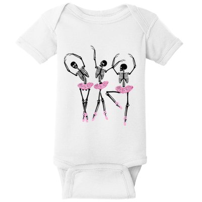 Ballerina Skeletons Dancing Halloween Ballerina Skeleton  Baby Bodysuit