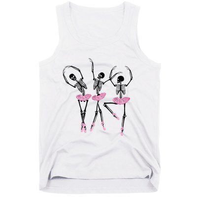 Ballerina Skeletons Dancing Halloween Ballerina Skeleton  Tank Top