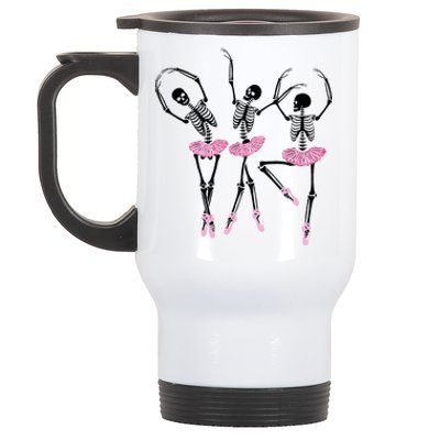 Ballerina Skeletons Dancing Halloween Ballerina Skeleton  Stainless Steel Travel Mug