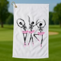 Ballerina Skeletons Dancing Halloween Ballerina Skeleton  Golf Towel