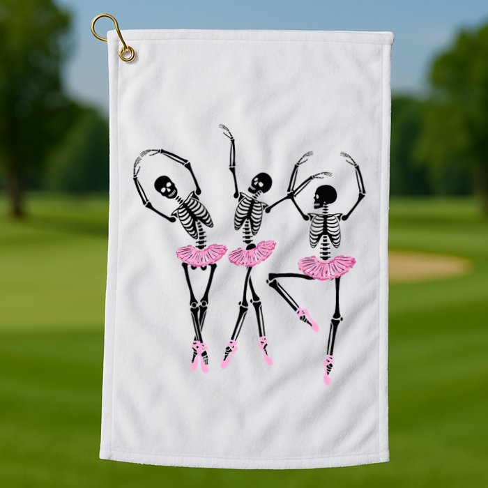 Ballerina Skeletons Dancing Halloween Ballerina Skeleton  Golf Towel