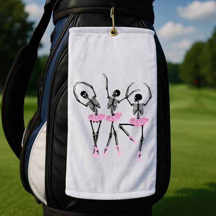 Ballerina Skeletons Dancing Halloween Ballerina Skeleton  Golf Towel