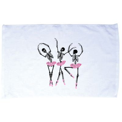 Ballerina Skeletons Dancing Halloween Ballerina Skeleton  Microfiber Hand Towel