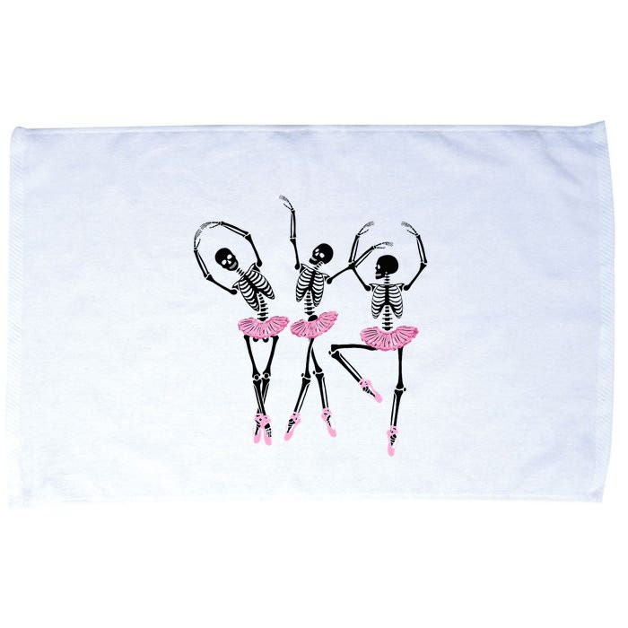 Ballerina Skeletons Dancing Halloween Ballerina Skeleton  Microfiber Hand Towel