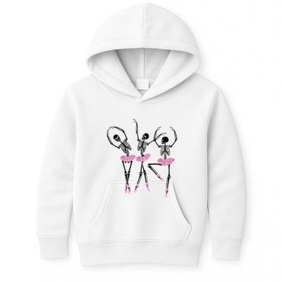 Ballerina Skeletons Dancing Halloween Ballerina Skeleton  Kids Hoodie