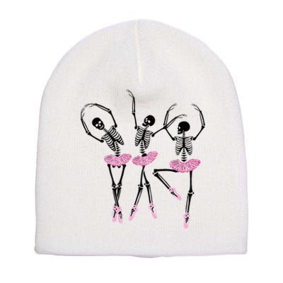 Ballerina Skeletons Dancing Halloween Ballerina Skeleton  Short Acrylic Beanie