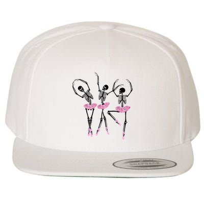 Ballerina Skeletons Dancing Halloween Ballerina Skeleton  Wool Snapback Cap