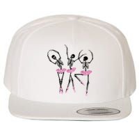 Ballerina Skeletons Dancing Halloween Ballerina Skeleton  Wool Snapback Cap