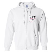 Ballerina Skeletons Dancing Halloween Ballerina Skeleton  Full Zip Hoodie