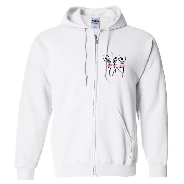 Ballerina Skeletons Dancing Halloween Ballerina Skeleton  Full Zip Hoodie