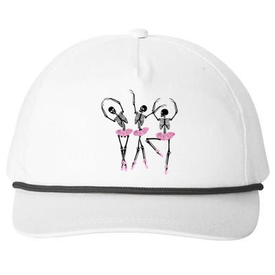 Ballerina Skeletons Dancing Halloween Ballerina Skeleton  Snapback Five-Panel Rope Hat