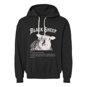 Black S.H.E.E.P Definition Sarcastic Quote Design For Everyone Garment-Dyed Fleece Hoodie