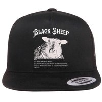 Black S.H.E.E.P Definition Sarcastic Quote Design For Everyone Flat Bill Trucker Hat
