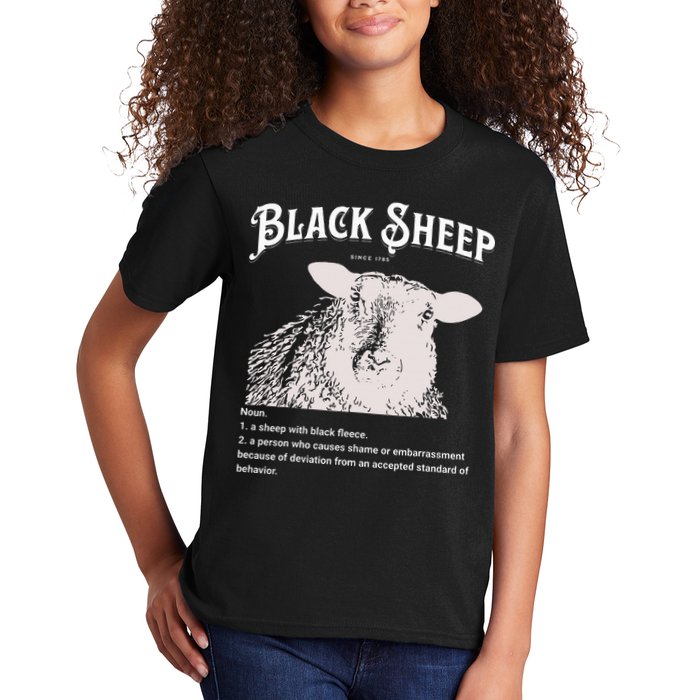 Black S.H.E.E.P Definition Sarcastic Quote Design For Everyone Kids T-Shirt