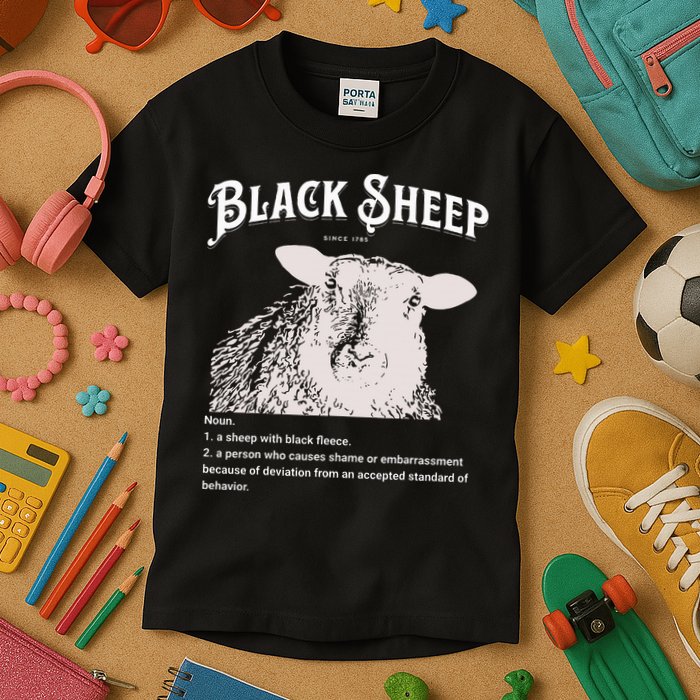 Black S.H.E.E.P Definition Sarcastic Quote Design For Everyone Kids T-Shirt